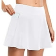 thumbnail image 1 of Skirts for Women Skirt Functional Tennis- Sport Skirt with Pockets and Elastic Inner Short for Women Performance Everyday Activewear White XL, 1 of 6
