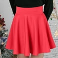 thumbnail image 1 of Skirts for Women Skirt Half Length Women Fashion Casual Short Style Solid Glare Sun Pleated Skirt All-Season Wardrobe for Everyday Wear Red 1 XXL, 1 of 7