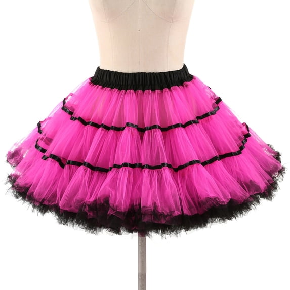 Tennis Skirts for Women Summer Skirt Women Petticoat Underskirt Swing Tutu Skirt Cute Hot Pink One Size