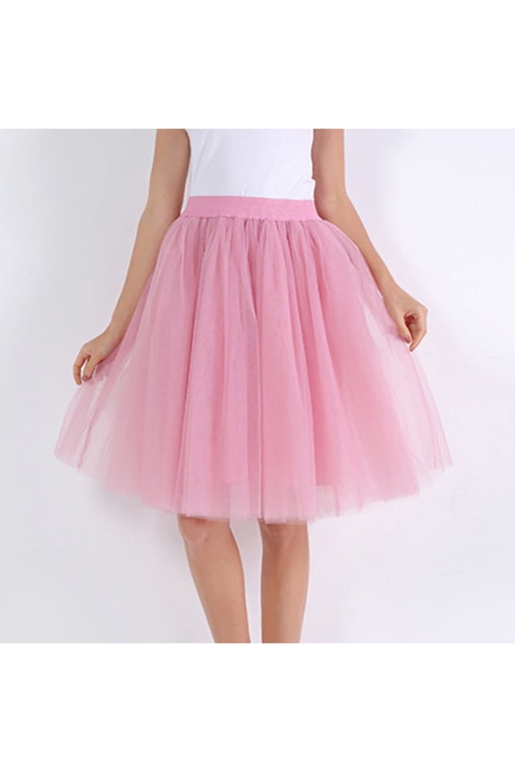 Skirts for Women Skirt Product Women Skirts Knee Length Long Adult Tutu Layered Short Prom Party Midi Skirt Watermelon Red M