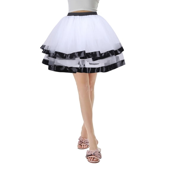 Skirts for Women Skirt Women Dance Party TuTu Ballet Skirt for Holiday Celebration Performance Wear White One Size