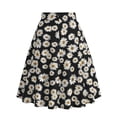 thumbnail image 1 of Skirts for Women Skirt Women's Print Floral Casual Skirt Lightweight Everyday Knit with Flowing A-Line and Breezy Comfort for All Seasons Black L, 1 of 4