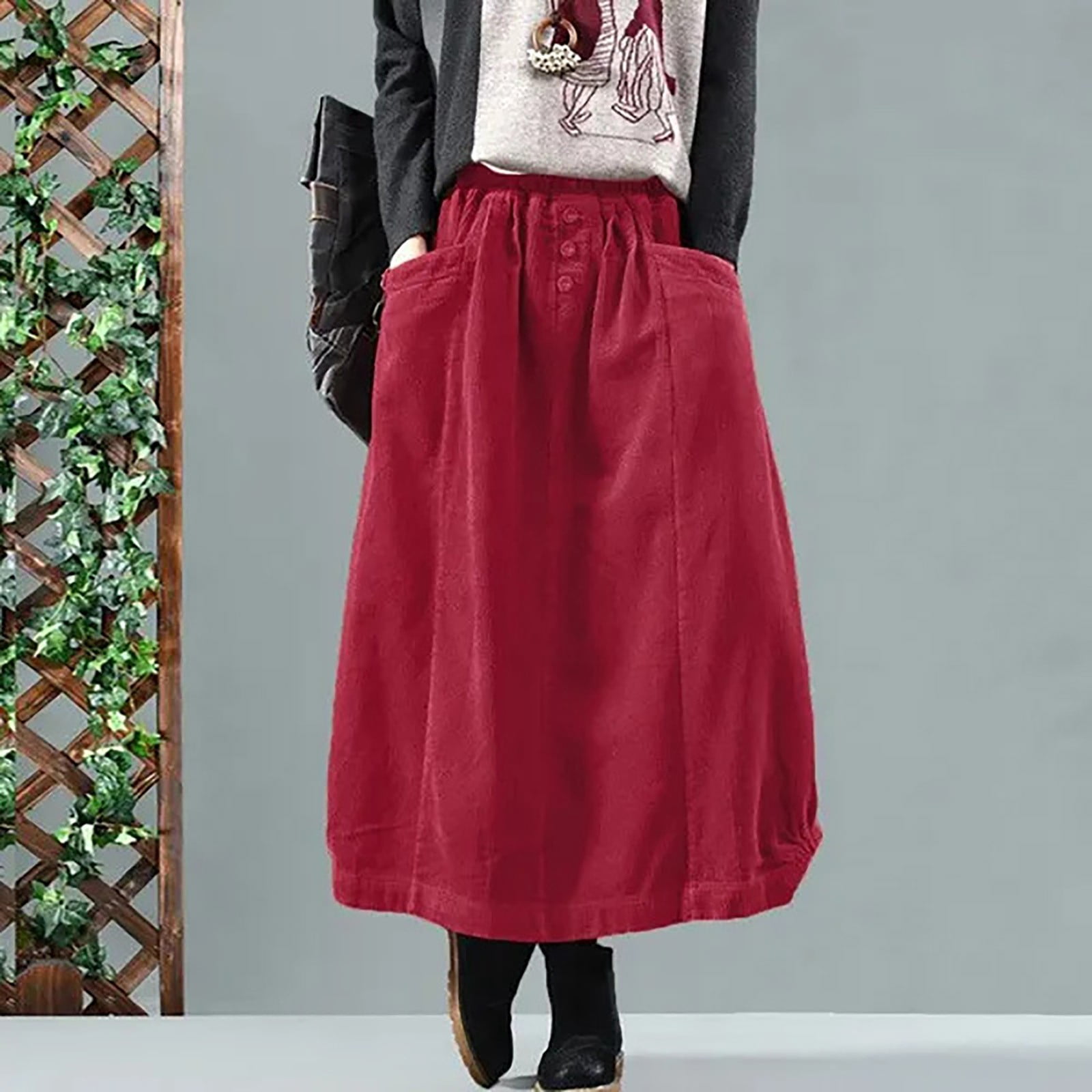 Eee Plug Skirts for Women Skirt Women's Skirt Autumn Winter Cord Skirt Women ...