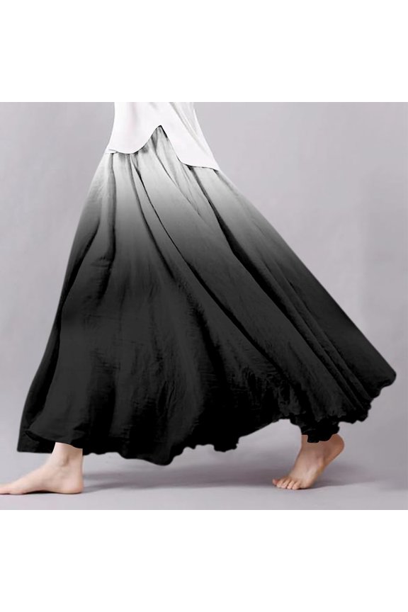 Skirts for Women Skirt Women's Summer Wrap A-Line Boho Beach Long Flowing Skirt for Comfort and Style Black S