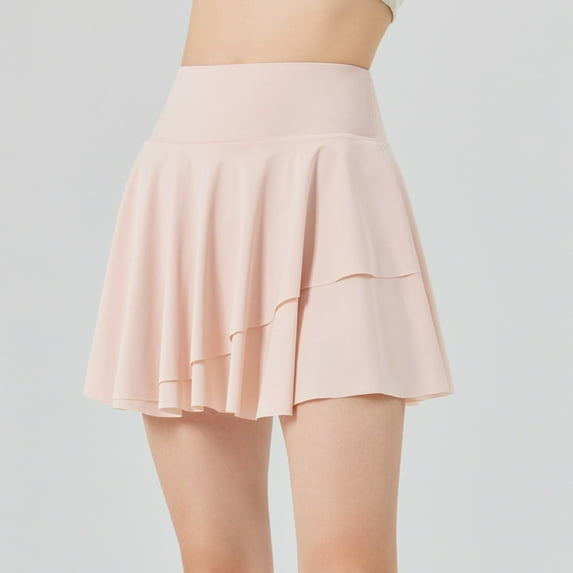 Tennis Skirts for Women Summer Skirt Women's Sun Skort Ice Cool Blocking Two in Athletic Skirt for Sports & Fitness Solutions Light Pink M