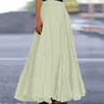 thumbnail image 1 of Skirts for Women Skirt Womens Fashion Casual High Waist Fold A Dress Soild Loose Beach Wrap Long Skirt Light Green L, 1 of 4