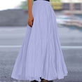 thumbnail image 1 of Skirts for Women Skirt Womens Fashion Casual High Waist Fold A Dress Soild Loose Beach Wrap Long Skirt Purple M, 1 of 4