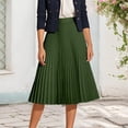 thumbnail image 1 of Skirts for Women SkirtProduct Pleated Midi Skirt for Everyday Casual Wear with Versatile Summer Styling Options— Lightweight Bottom Green XS, 1 of 3