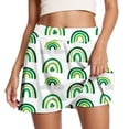 thumbnail image 1 of Skirts for Women St Patricks Day Rainbow & Shamrock Print Athletic Yoga Skirt Stretchy Tennis Skirt with Built-in Short Color White Size XXS, 1 of 7