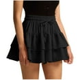 thumbnail image 1 of Skirts for Women Summer Elastic Waist Drawstring Tiered Skirt Casual Loose Ruffles Lounge Daily Skirt, 1 of 9