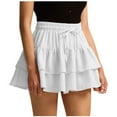 thumbnail image 1 of Skirts for Women Summer Elastic Waist Drawstring Tiered Skirt Casual Loose Ruffles Lounge Daily Skirt, 1 of 9