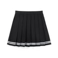 thumbnail image 1 of Skirts for Women Trendy High Waist Pleated Skirt A Line Color Block Mini Skirt Fall Spring Casual Relaxed Fit Black M, 1 of 2