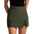 thumbnail image 1 of Skirts for Women Trendy High Waisted Corduroy Mini Skirt with Shorts Army Green L, 1 of 9
