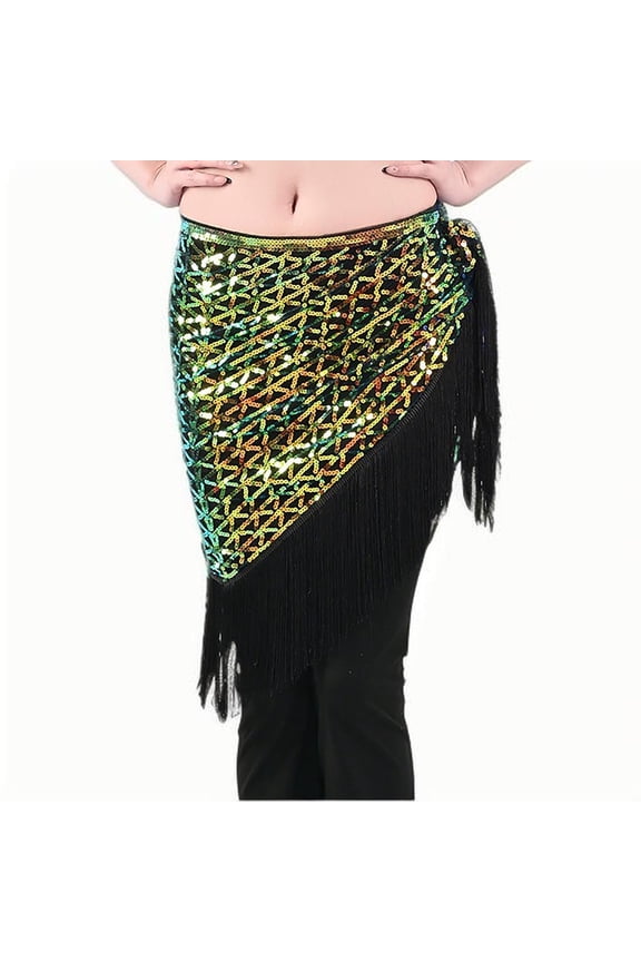 Skirts for Women Trendy,Mini Skirts for Women Fringe Skirt with Sequins for Belly Dance Performance and Costume Party Hip Scarf Carnival Party Skirt
