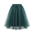 thumbnail image 1 of Skirts for Women Trendy Solid Color Casual High Waist Mesh Flowy Puffy Skirt Summer Women's Skirts, 1 of 3