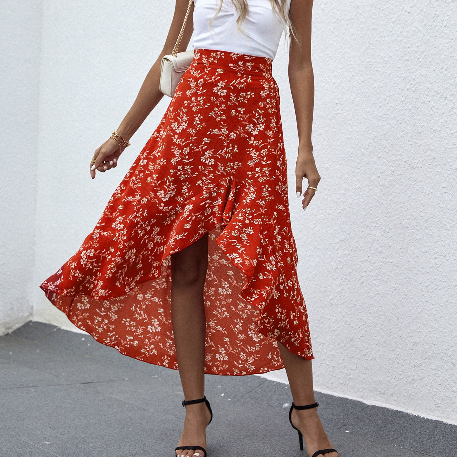 Fringe floral skirt cheap
