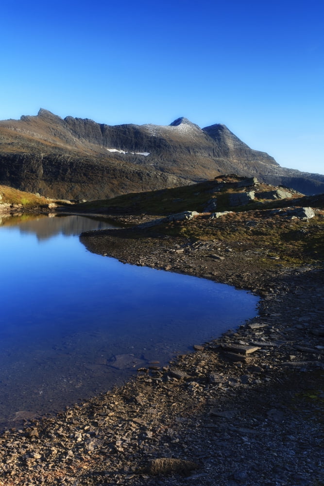 Skittendalen mountain peaks in Troms County Norway Canvas Art - Arild HeitmannStocktrek Images (12 x 18)