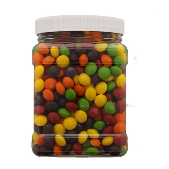 Skittles 1.75LB - Skittles Chewy Candies in a 32 FL OZ Gift Ready Reusable Square Jar