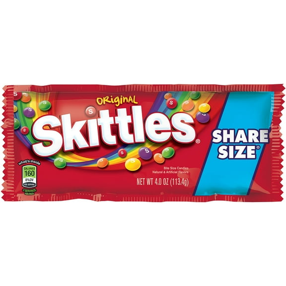 Skittles Bite Size Original Tear/Share Candy, 4 Ounce - 24 per pack -- 6 packs per case.