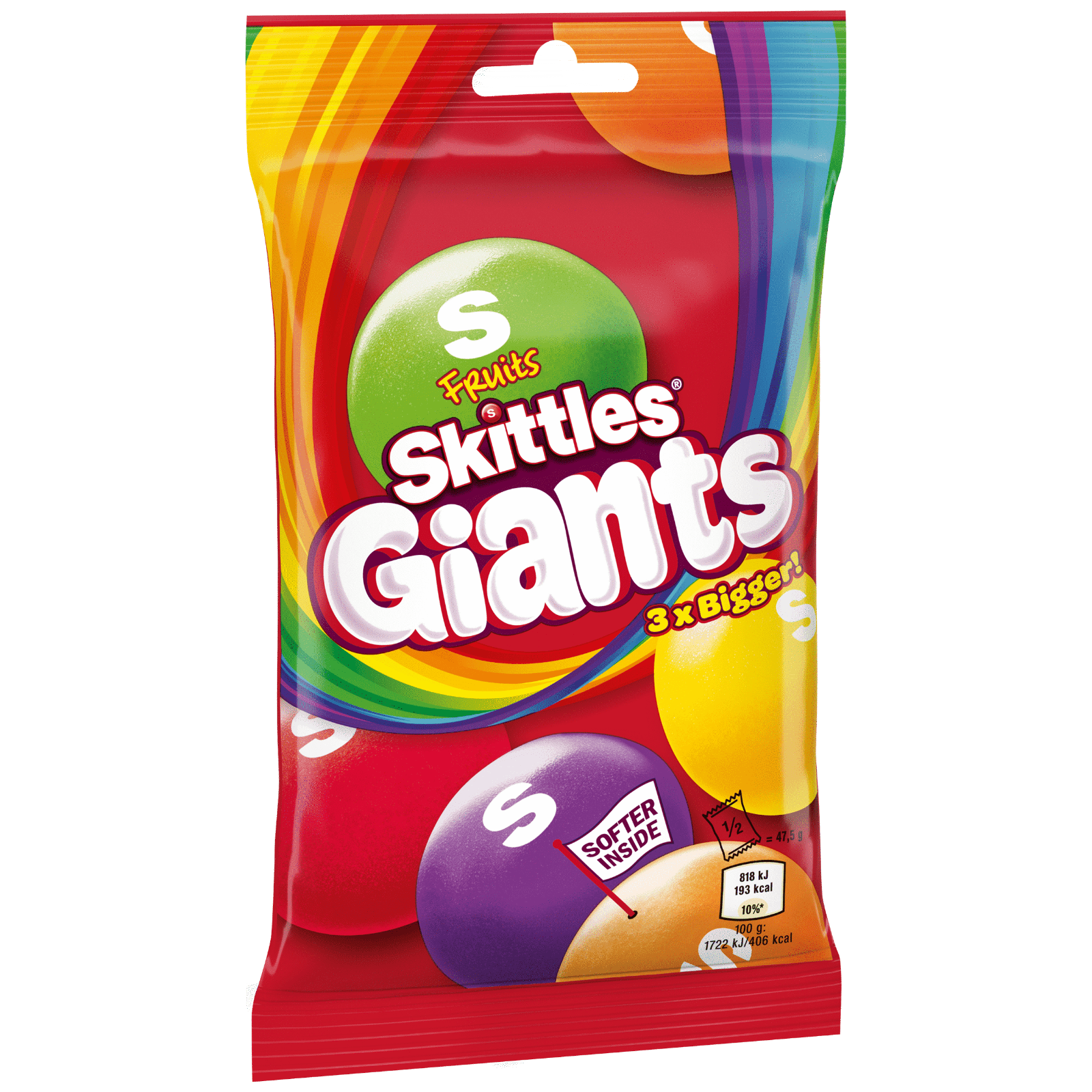Skittles Giants Fruit Bags 116g - European Version Imported by Sentogo Inc Sold as 2 Pack