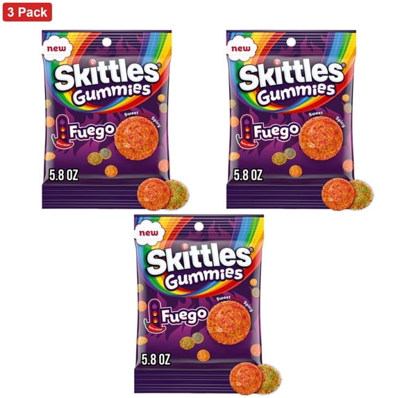 Skittles Gummies Fuego Sweet and Spicy Gummy Candy - 5.8oz