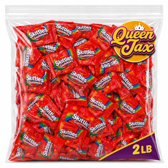 Skittles Gummies Original- 2 LB Gummy Candy- Fun Size Packs- Bulk-Individually Wrapped