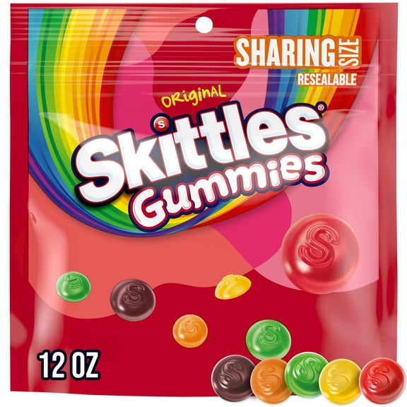 Skittles Gummies Original Gummy Candy, Sharing Size - 12 oz Bag(2pack)