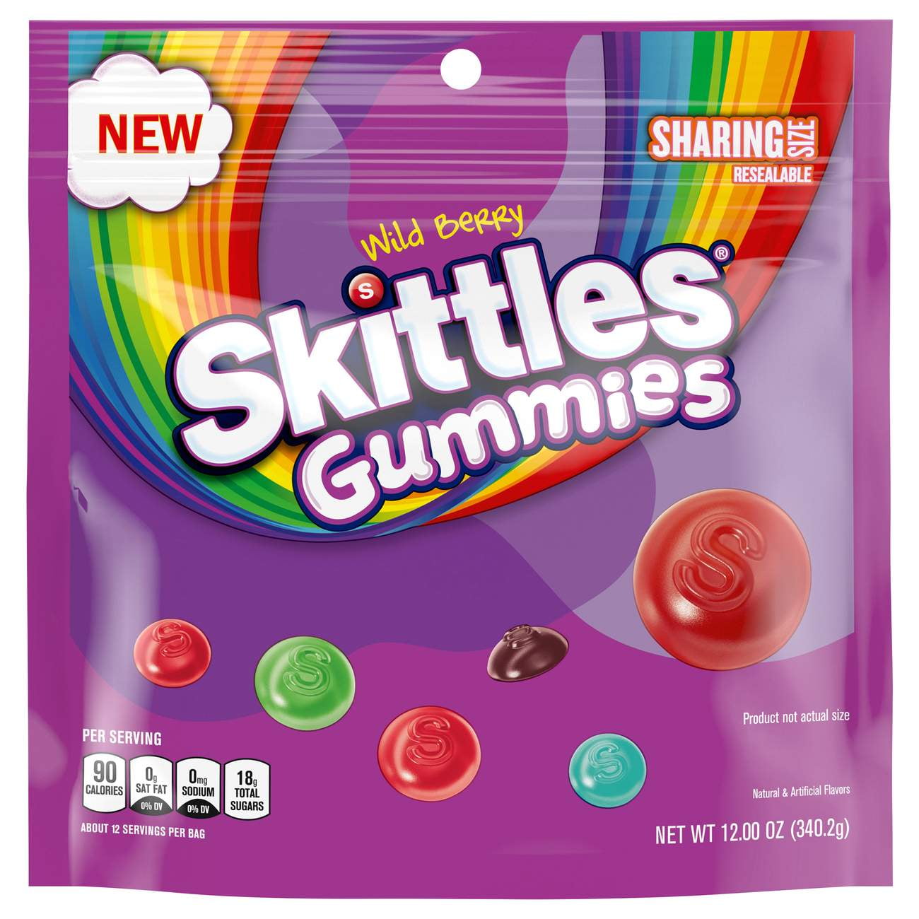 Skittles Gummies Wild Berry Gummy Candy - Sharing Size - 12 oz Packaging May Vary (Pack of 2)