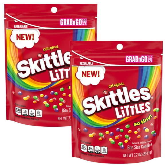 Skittles Littles, 7.2 Ounce Bag (Pack of 2), Grab N Go