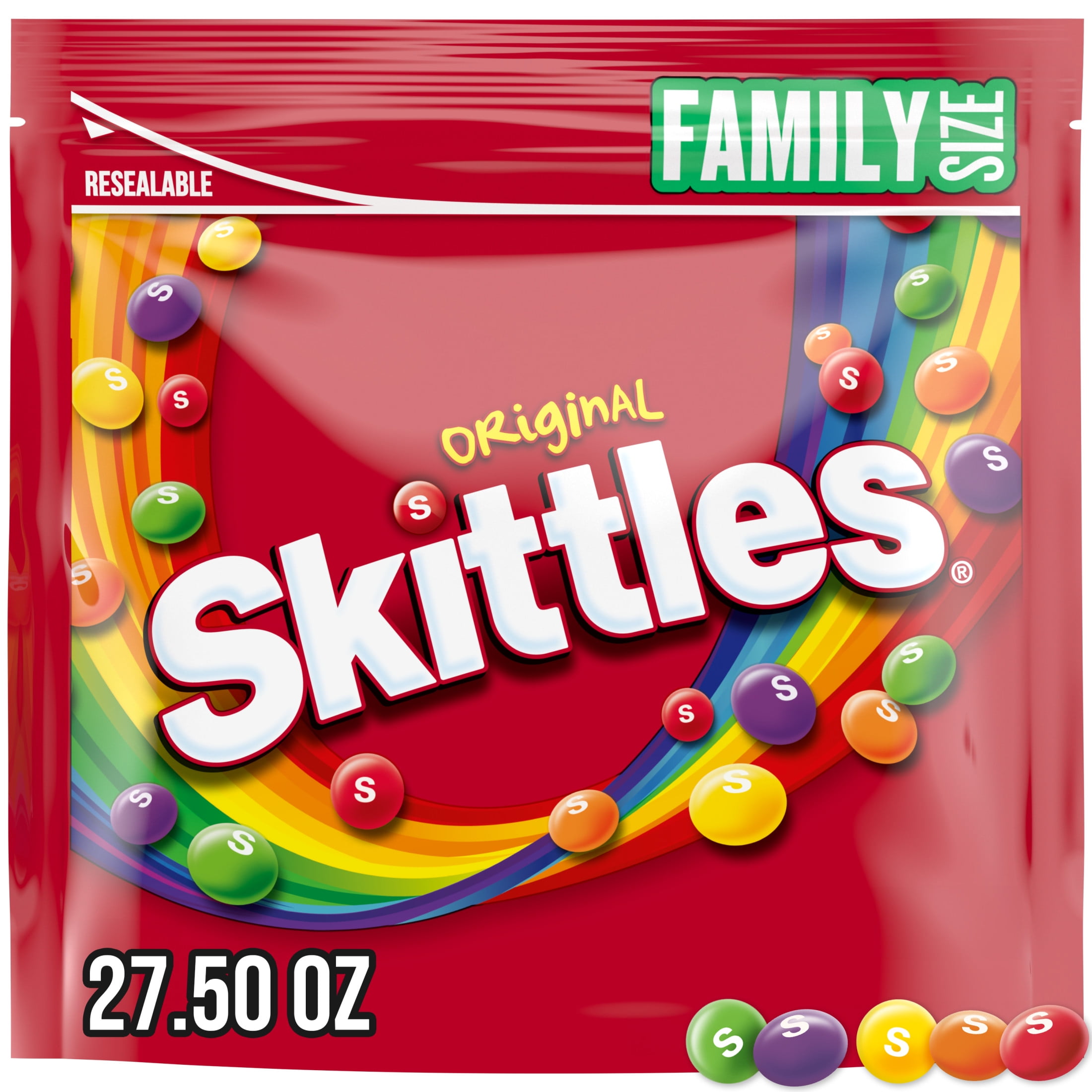 Skittles Original Chewy Summer Candy, Family Size - 27.5 oz Resealable Bag