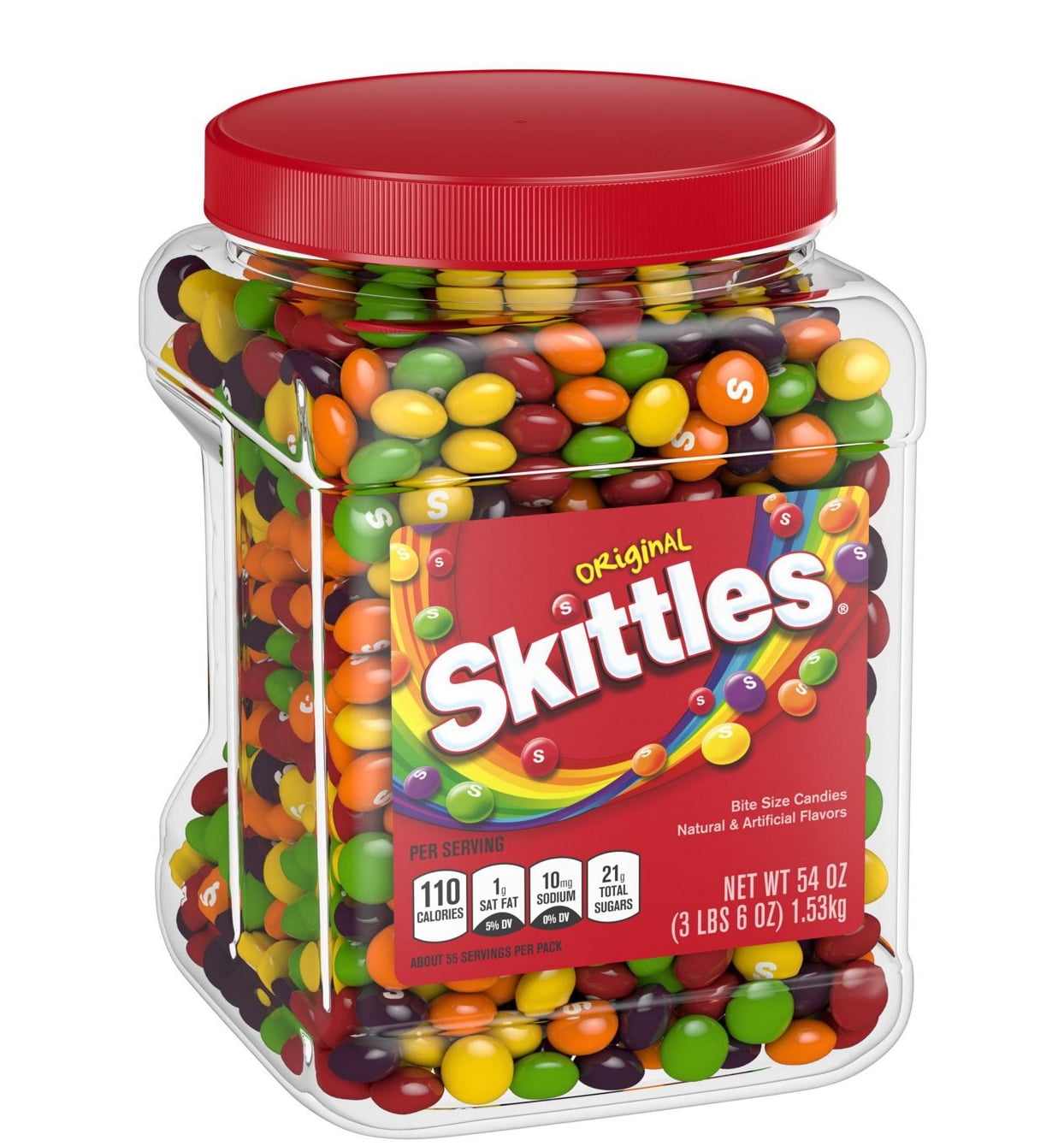 Skittles Original Rainbow Chewy Candy in Resealable Jar (54 Skittles Original Rainbow Chewy Candy in Resealable Jar (54