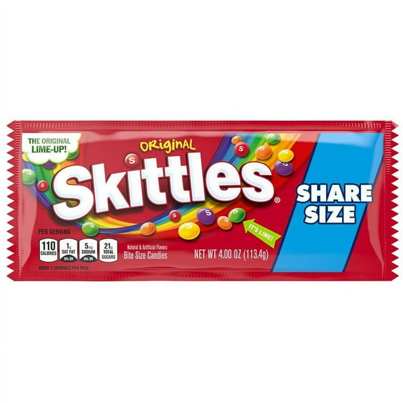 Skittles Original Chewy Candy Share Size (Packaging May Vary) 4.0 oz