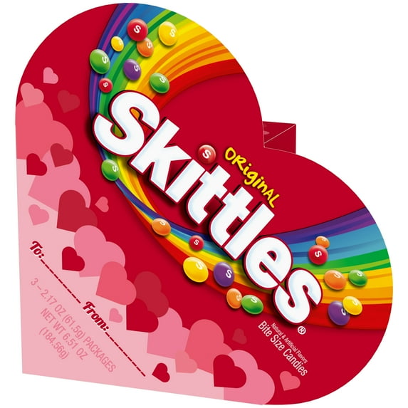Skittles Original Chewy Candy Valentines Day Heart Box Candy Gift - 6.51 oz