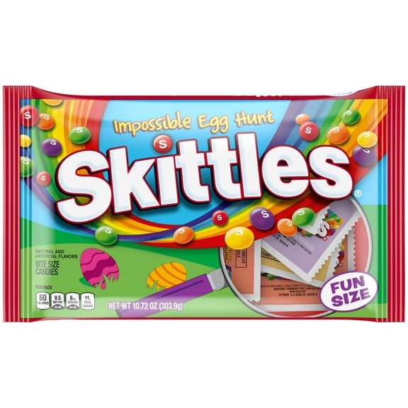 Skittles Original Fun Size Impossible Egg Hunt Easter Candy - 10.72 oz Bag