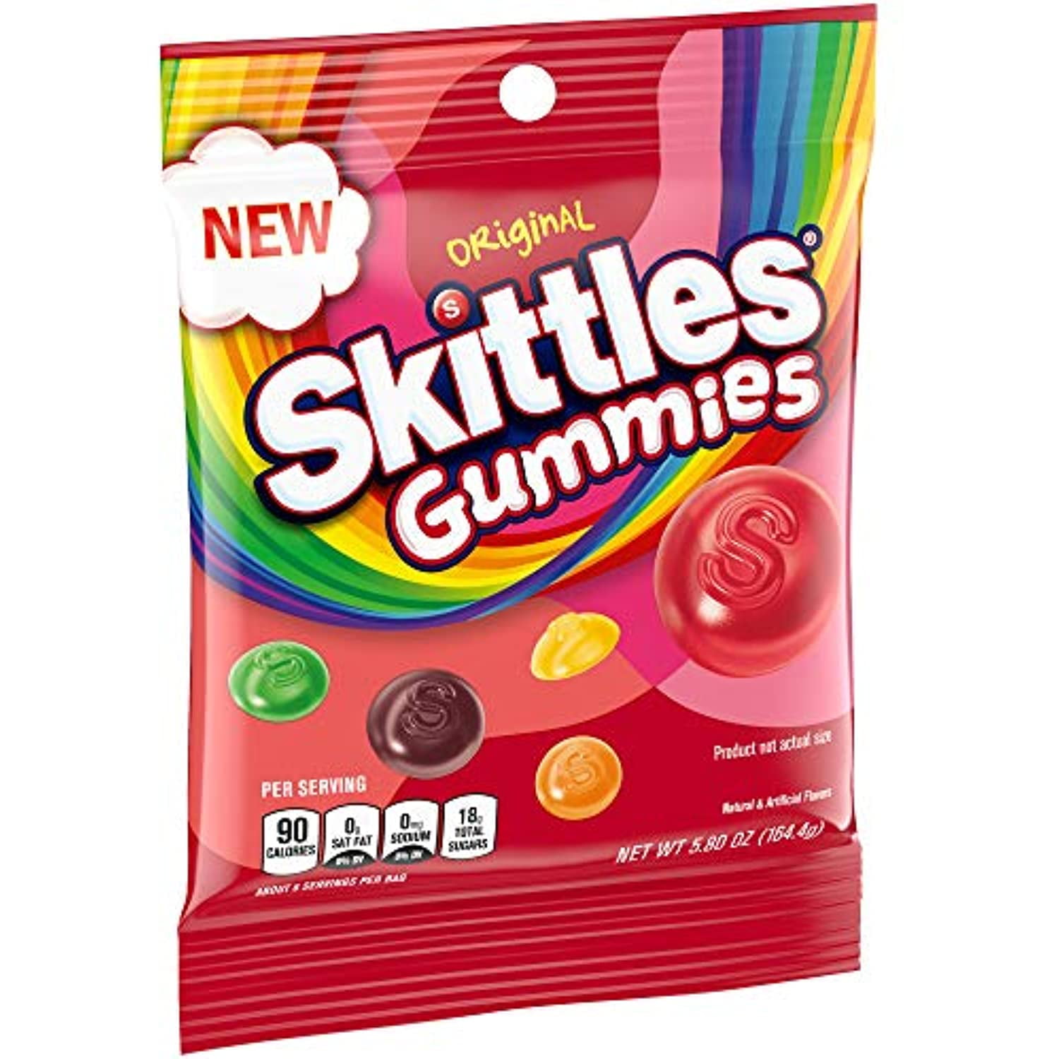Skittles Original Gummy Candy, 5.8 Oz Bag (Pack Of 12)