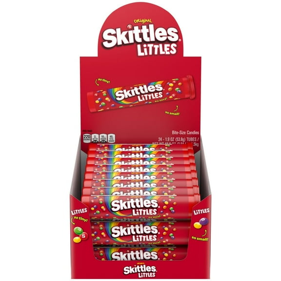 Skittles Original Littles 24 Count Bulk Pack, 1.9 oz Mini Bite-Size Chewy Candy Bags