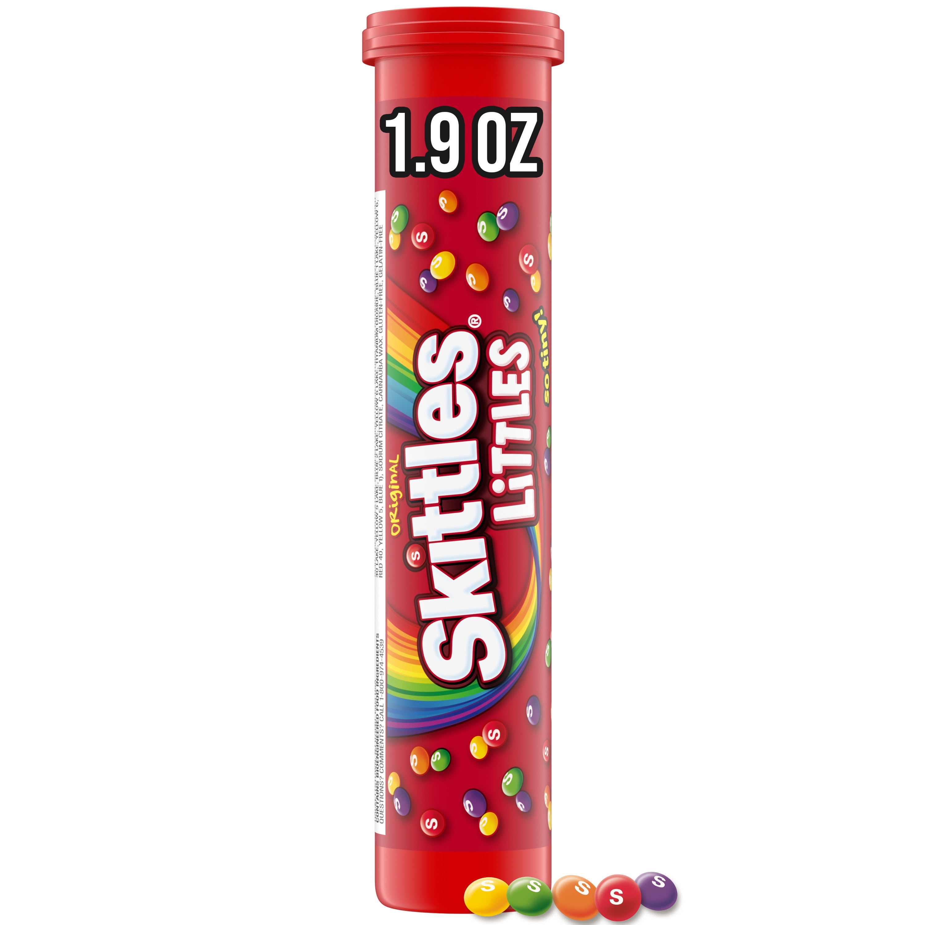 Skittles Littles Chewy Candy, 1.9 oz Mega Tube, Fruity Rainbow Flavors