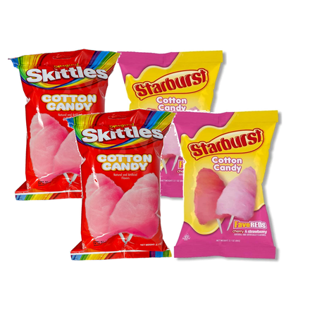 Skittles Original & Starburst FaveReds Cotton Candy, Variety 4-Pack
