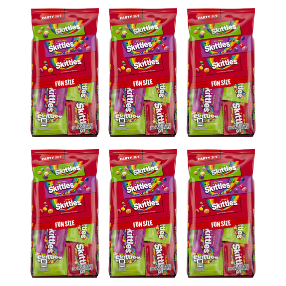 Skittles Original, Wild Berry & Shriekers Fun Size Chewy Halloween Candy - 20 Ct Bulk Bag-Pack of 6