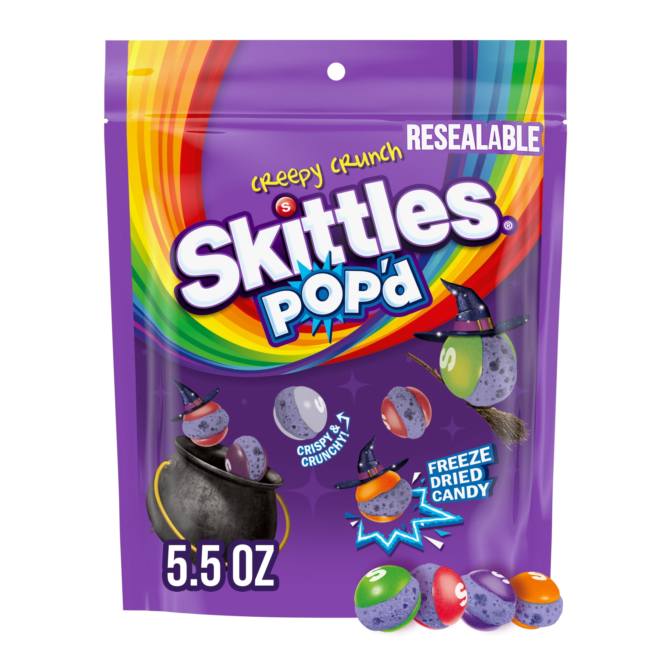 Skittles Pop'd Creepy Crunch Freeze Dried Halloween Candy - 5.5 oz