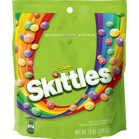 Skittles Sour Candy Pouch, 7.2 Ounce