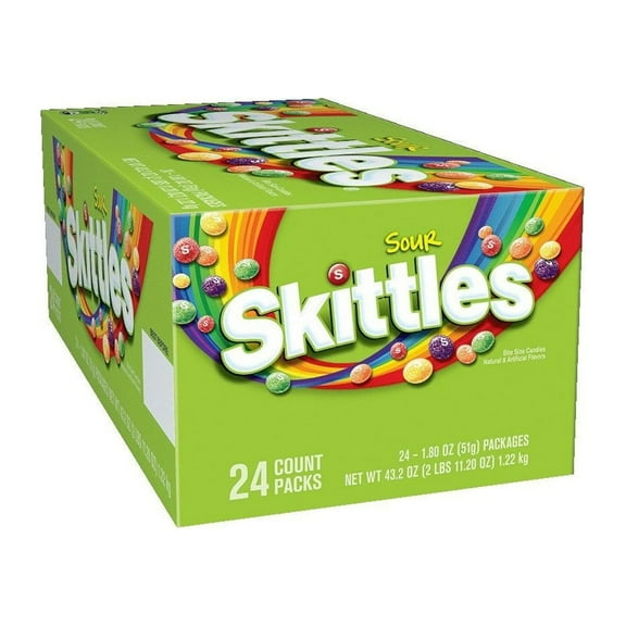 Skittles Sour Candy (1.8 oz., 24 pk.) (pack of 6)