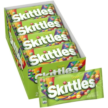 Skittles Sour Chewy Candy, Full Size, 1.8 oz, 24 Count