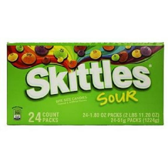 Product Of Skittles, Sour , Count 24 (1.8 oz) - Sugar Candy / Grab Varieties & Flavors