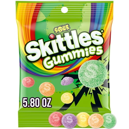 Skittles Sour Gummies, Sour Gummy Candy - 5.8 oz Bag