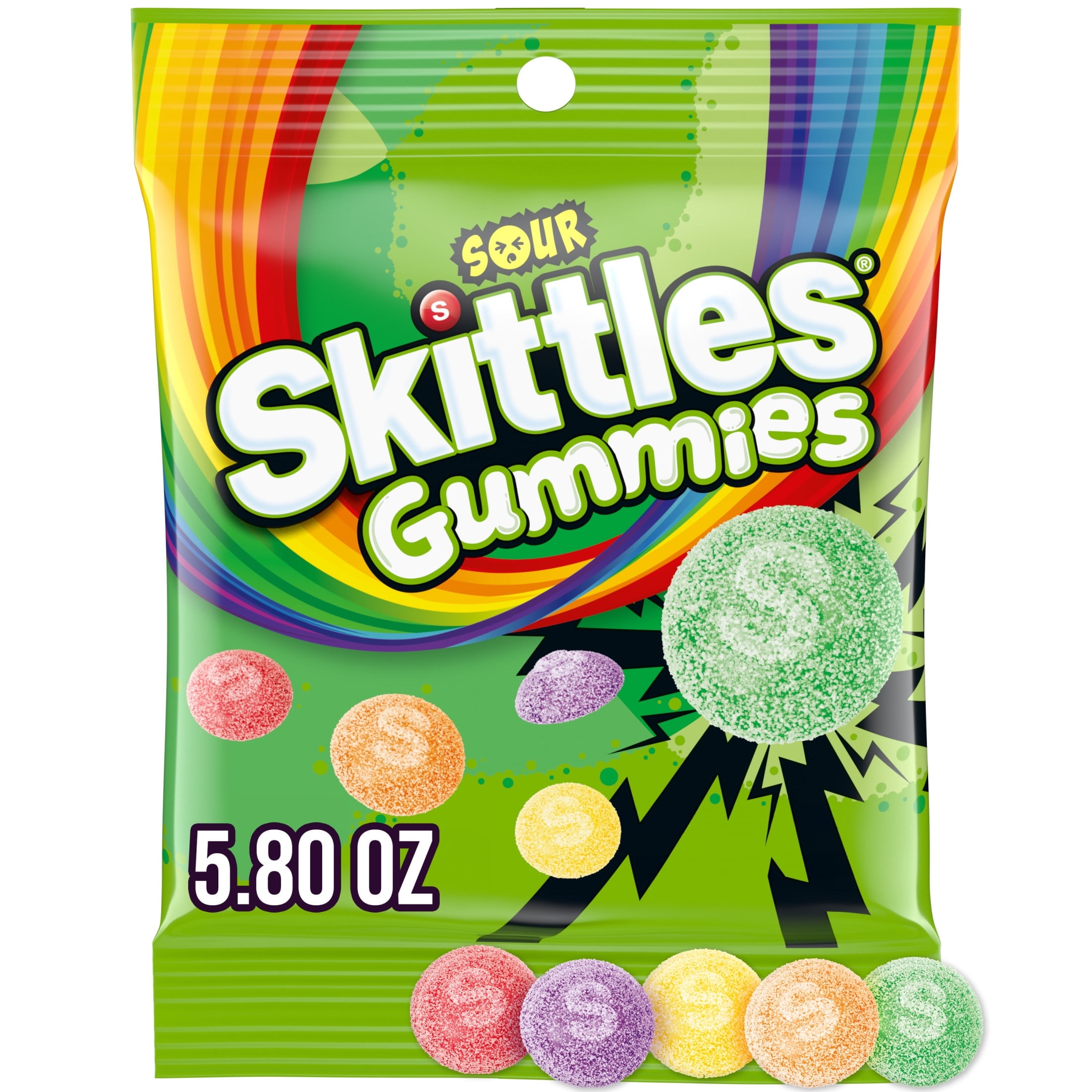 Skittles Sour Gummies: Sour Strawberry, Apple, Lemon, Orange, Grape