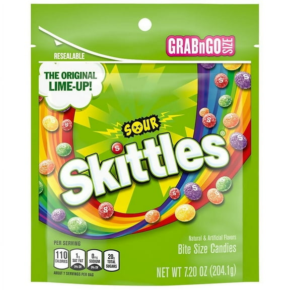 Skittles Sours Grab N Go, 7.2-Ounce Bag
