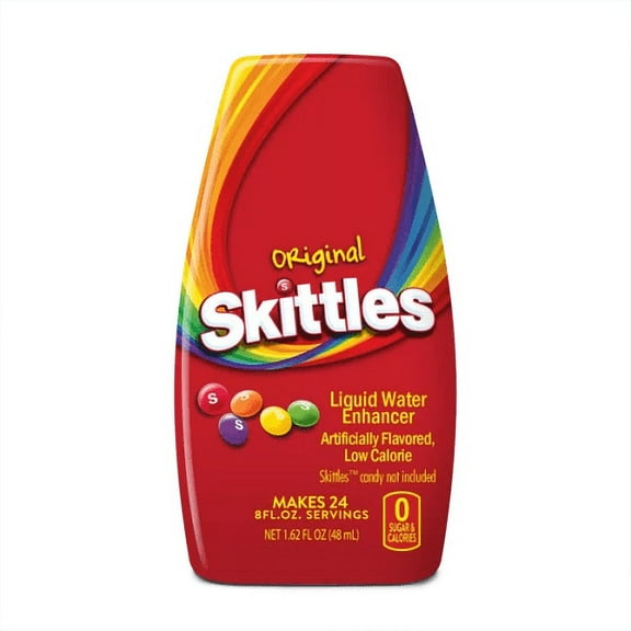 Skittles Sugar-Free On-The-Go Liquid Water Enhancer, Original, 24 Servings, 1.62 fl oz