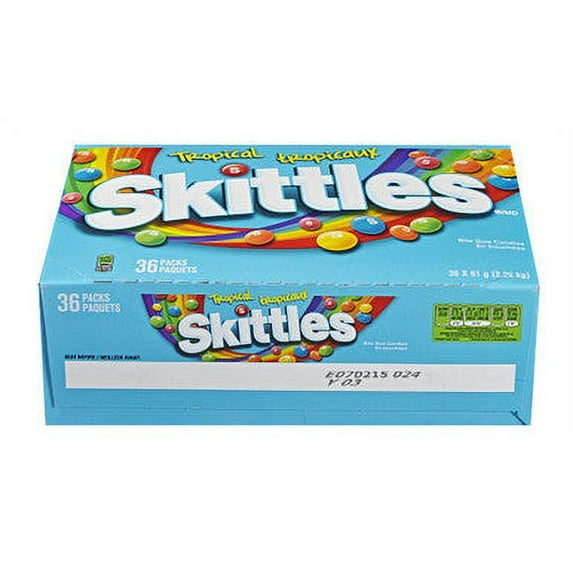 Skittles Tropical Gummy Candy, 61g/2.2oz., (36pk)