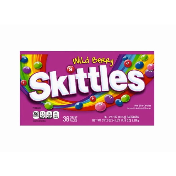 Skittles Wild Berry Full Size Chewy Candy, 2.17 oz, 36 ct 1PK